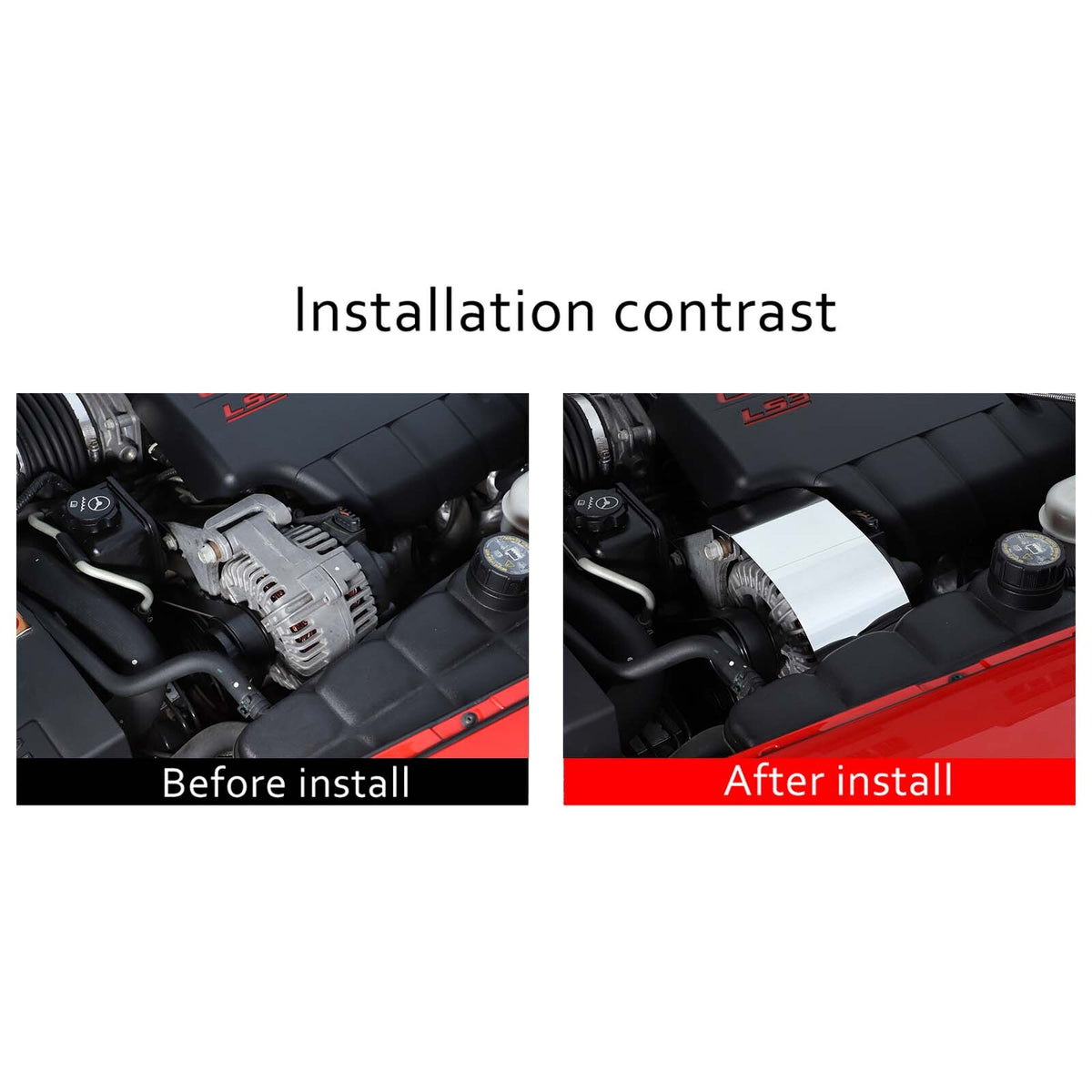 Silver ALTERNATOR COVER engine dress up part Trim For Corvette C6 2005-2013 US 8