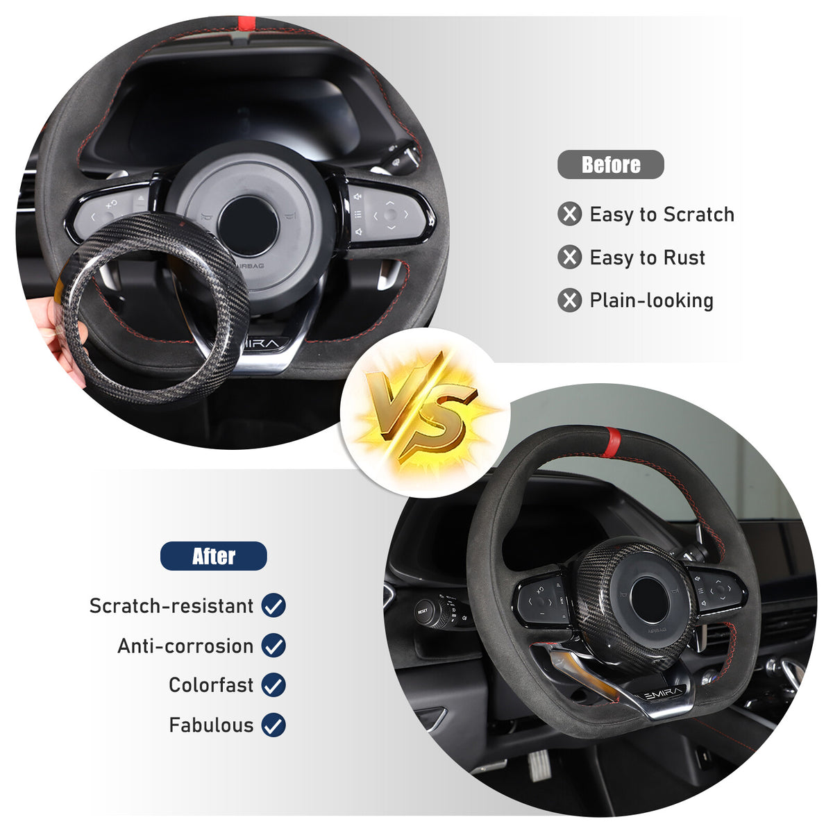 Real Carbon Fiber Steering Wheel Center Surround Cover For Lotus EMIRA 22-25 US 18