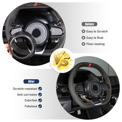Real Carbon Fiber Steering Wheel Center Surround Cover For Lotus EMIRA 22-25 US 18