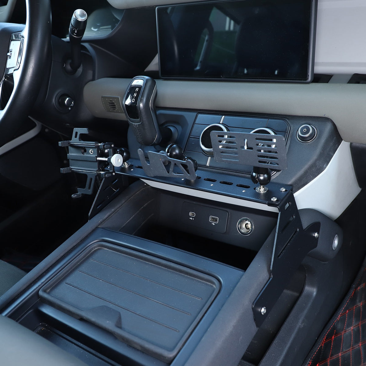 Off-Road Console Molle Panels Digital Device Mount For Land Rover Defender 20+ 13
