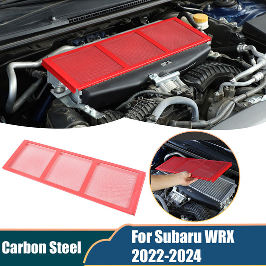 Red Steel Front Engine Panel Trim Radiator Cover For Subaru WRX VB 2022-2024 1