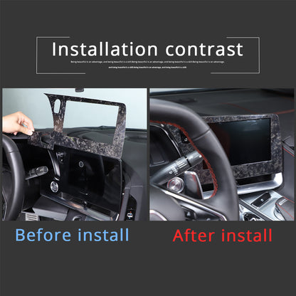 Forged Real Carbon Fiber Dashboard Navigation Srceen Frame Trim For Corvette C8 19