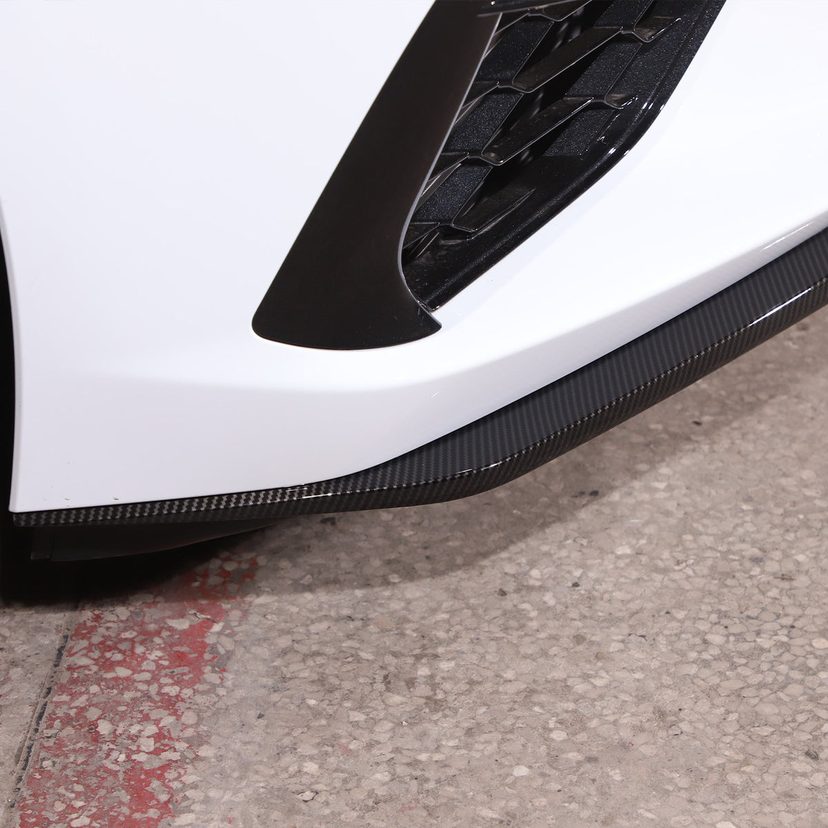 Replacement ABS Carbon fiber Front Bumper Lip Spoiler For Corvette C8 20-25 US 6