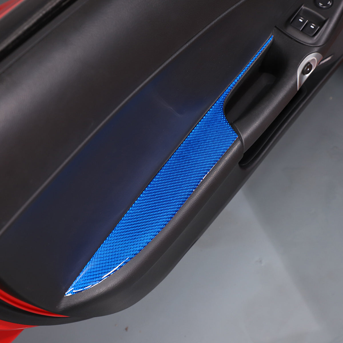 Blue Carbon Fiber Door Armrest Trim Panel For Corvette C6 2005-2013 8