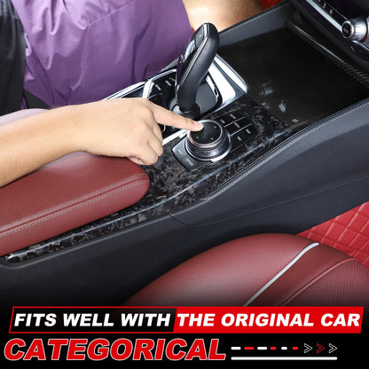 Forged Real Carbon Fiber Center Mode Knob Trim Cover For BMW 5 Series G30 18-22 9