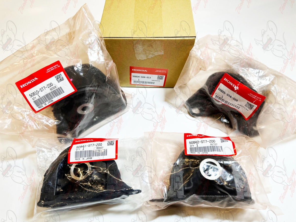 Honda Civic EK9 Genuine 5 Piece Set Engine & Transmission Motor Mount Kits OEM 4
