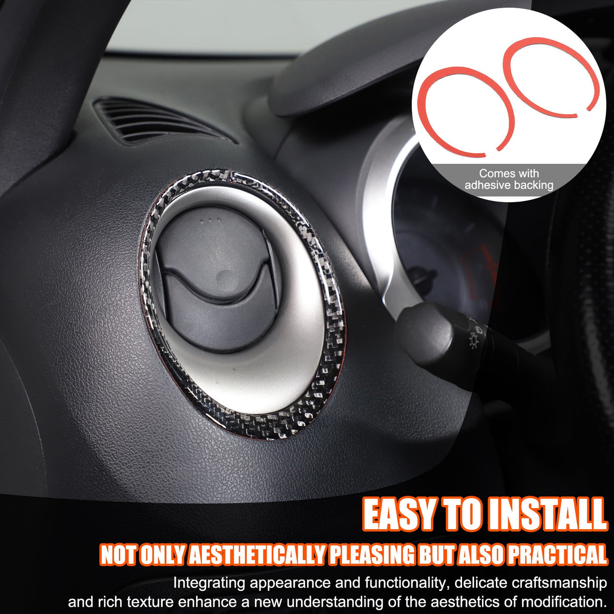 Soft Carbon Fiber Interior Center Console trim Sticker For Nissan Juke 2011-2019 71