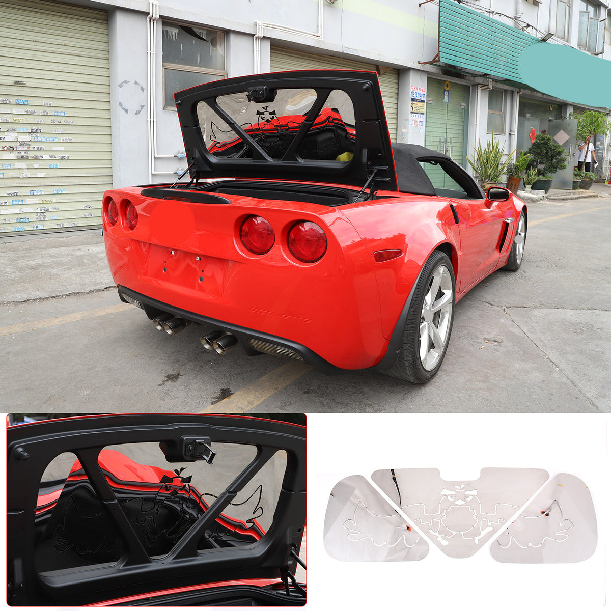 Angry Bird Steel Trunk Tailgate Lid Trim Panel Cover For Corvette C6 2005-2013 4