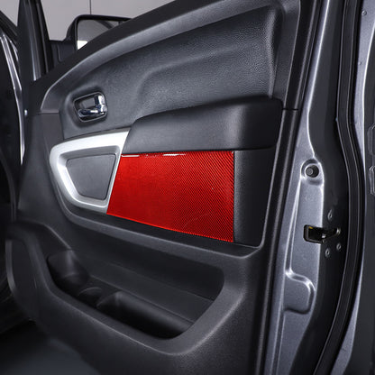 Red Carbon Fiber Inner Door Trim Panel Sticker For Nissan Titan 2016-23 5