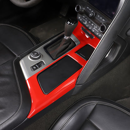 For Corvette C7 2014-2019 ABS Red LHD Interior Gear Shift Box Panel Cover Trim 6