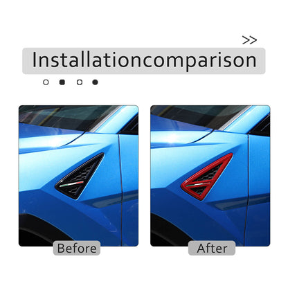 Red Car Side Wing Air Flow Fender Vent Trim Sticker For Lamborghini URUS 18-23 2