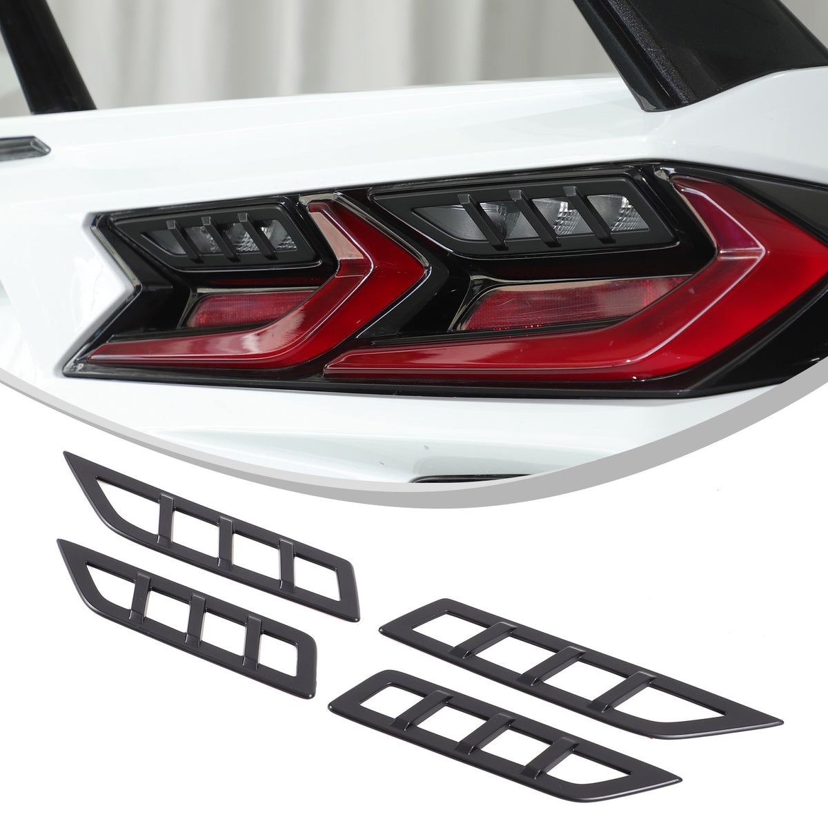 Matte Black ABS Reverse Light Protection Grille Trim For Corvette C8 20+ US 2