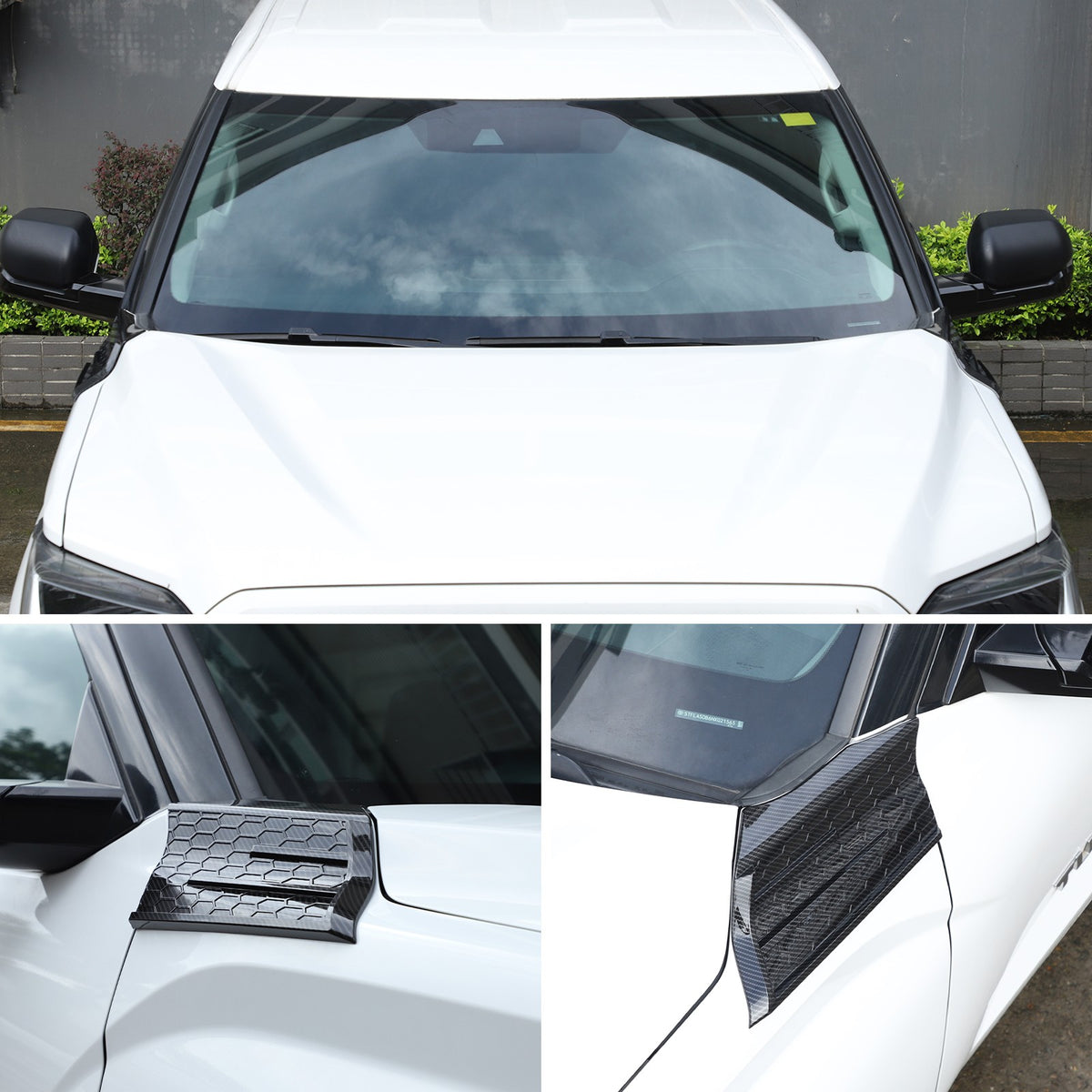 Carbon Fiber Style Fender Upper Decor Cover Trim For Toyota Tundra 2022+ 4