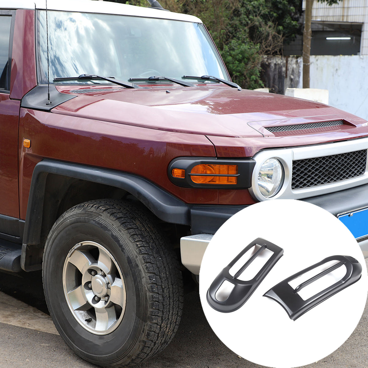 13pcs Matte Black Exterior Decor Cover Trim Kit For Toyota FJ Cruiser 2007-2022 17