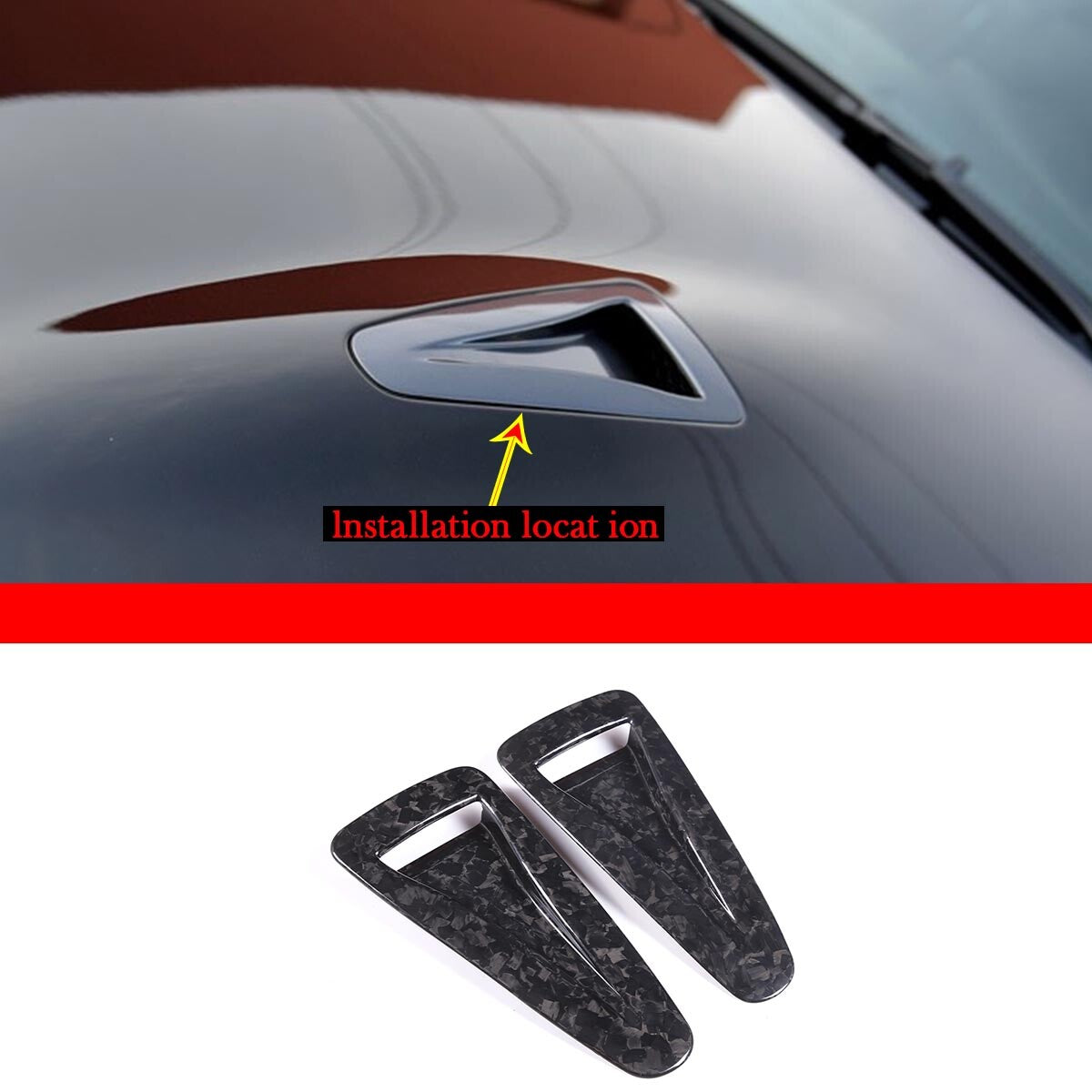Forged Carbon Car Hood Air Outlet Frame Cover Trim For Nissan GTR R35 2008-2016 3