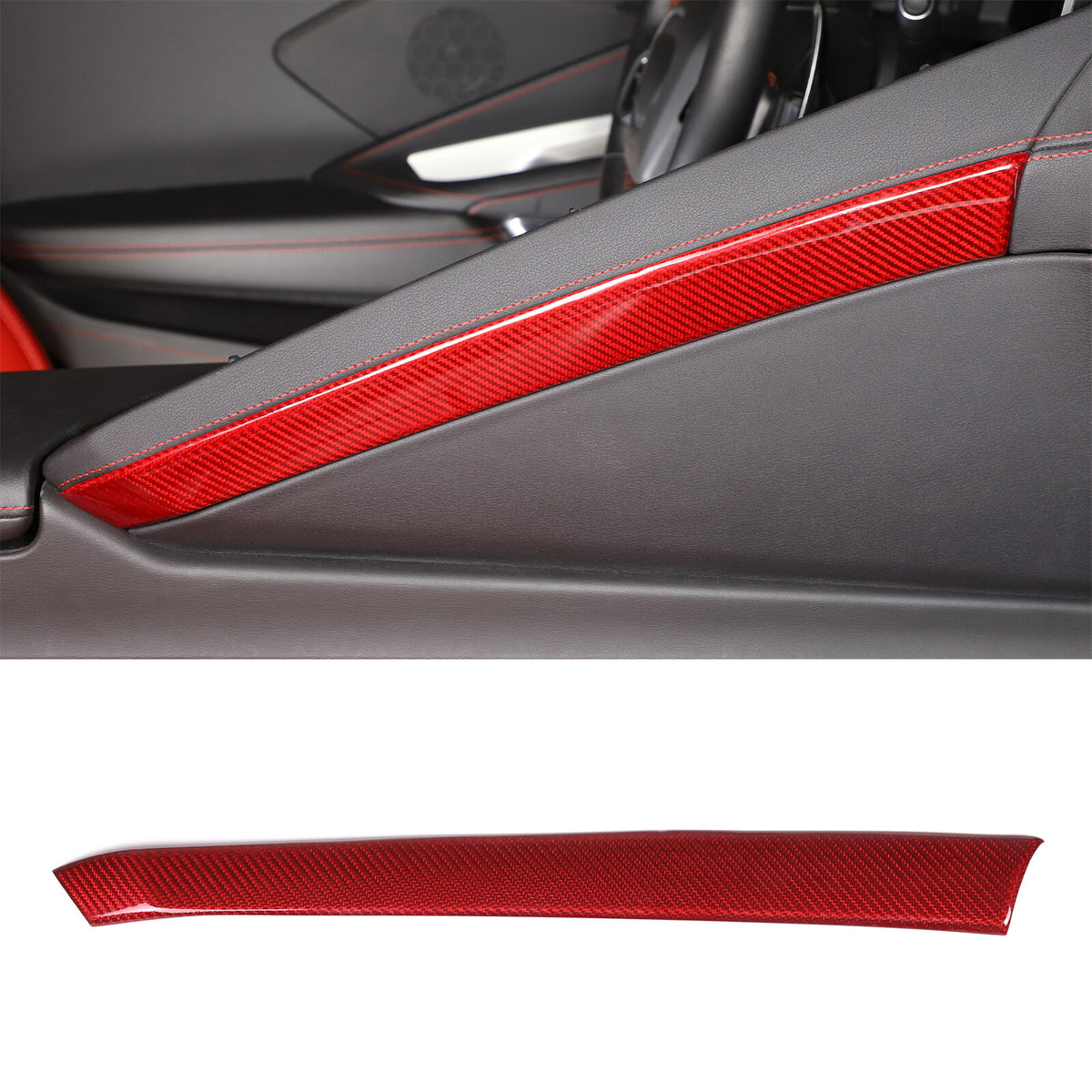 Red Real Carbon Fiber Full Interior Set Decor Trim Kit for Corvette C8 20-25 - Styles 46-50 19