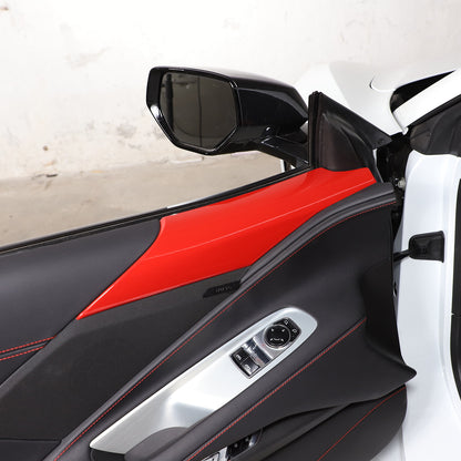 Sport Red Interior Door Panel Trim Cover Sticker Fit For Corvette C8 2020-26 1