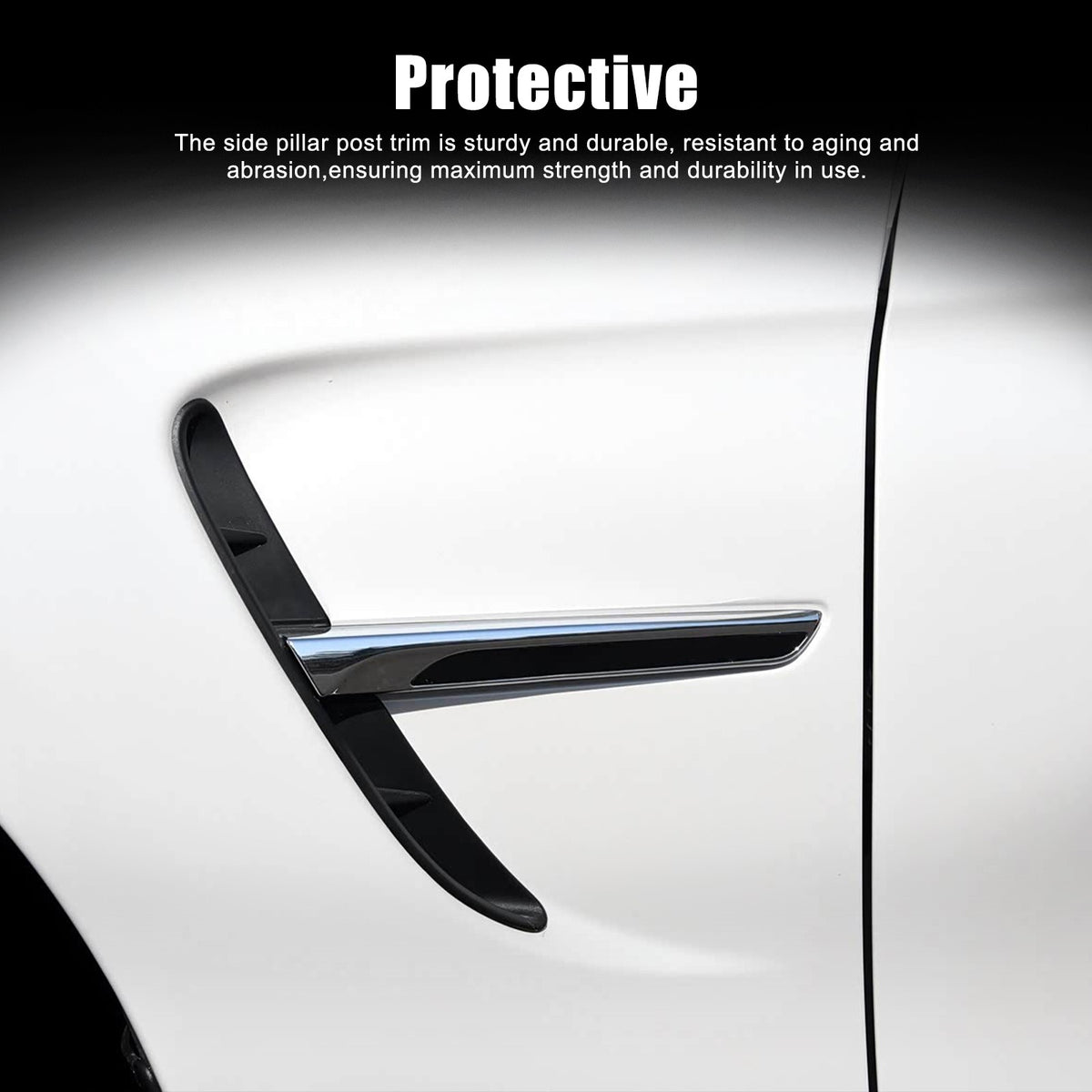 Real Carbon Fiber Exterior Side Fender Trim With Hole For BMW M3 F80 2014-2018 2