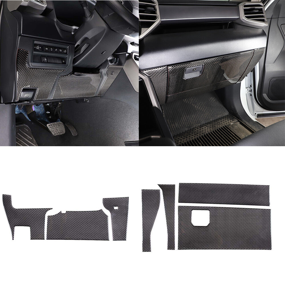 Carbon Fiber Main driver & Co-pilot Panel Trim Cover For Toyota Tundra 2022-26 1