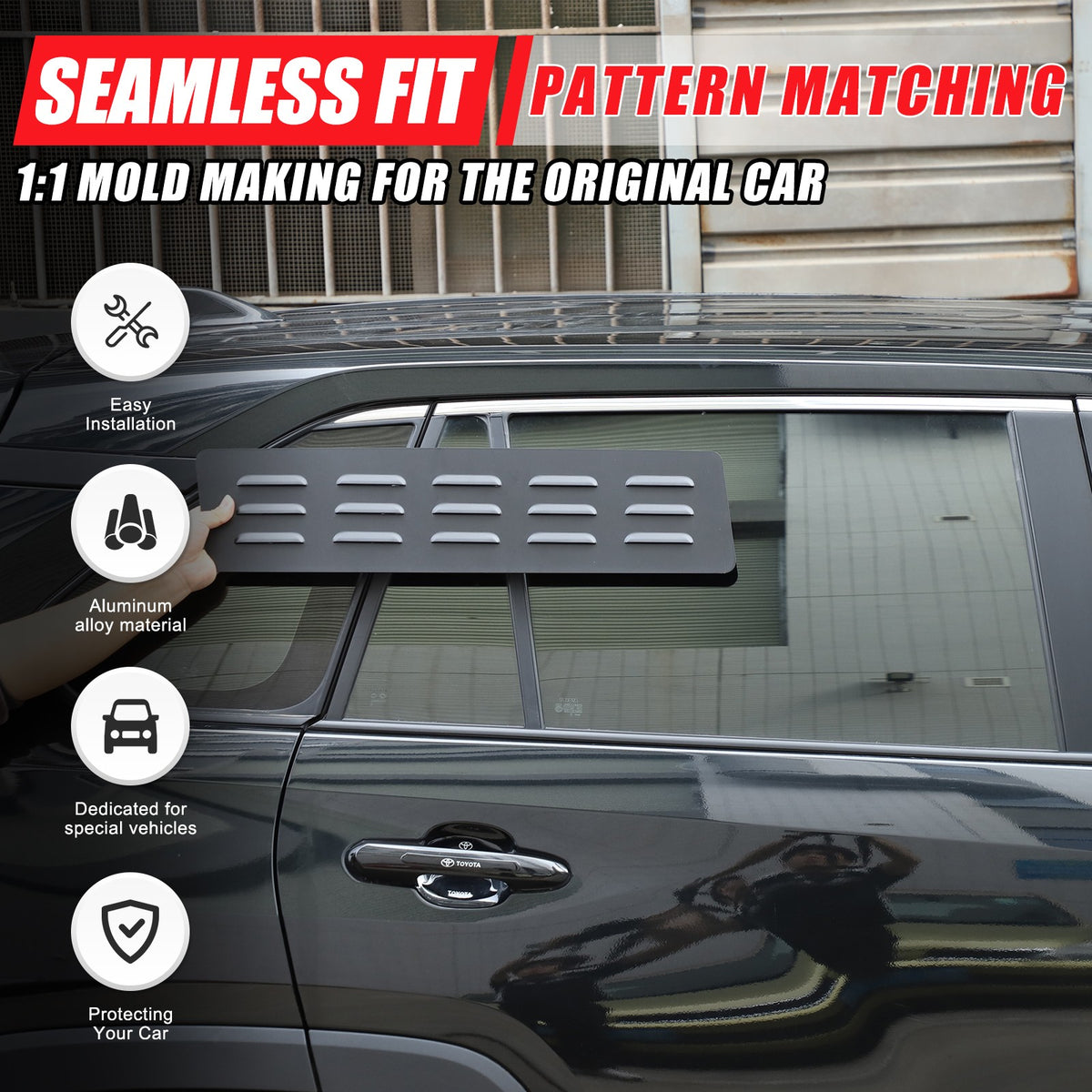 Rear Door Window Louver Air Vent Panel Trim Cover For Toyota RAV4 2020-2024 US 21
