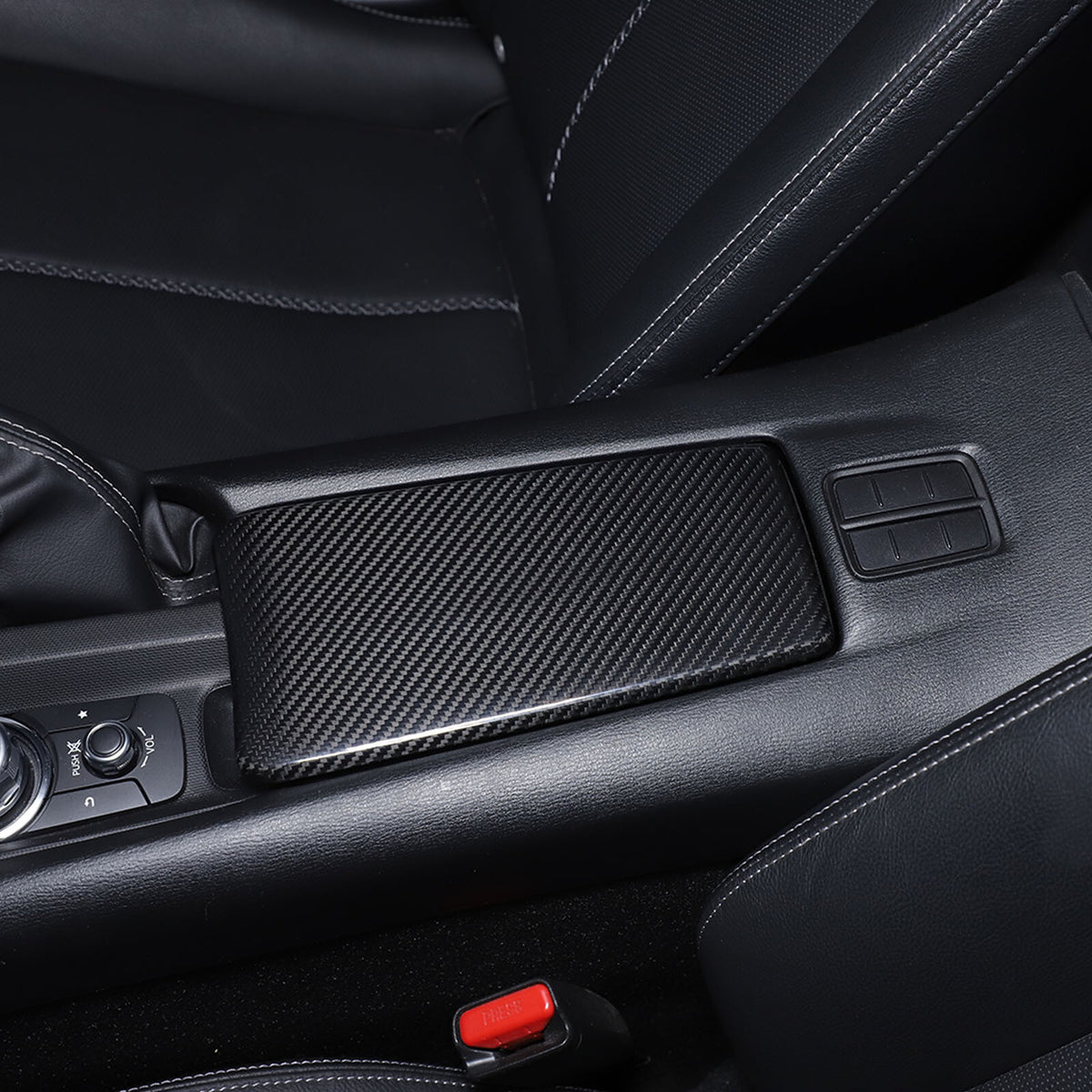 Real Carbon Fiber Center Console Armrest Box Cover Trim For Mazda MX-5 16-24 10