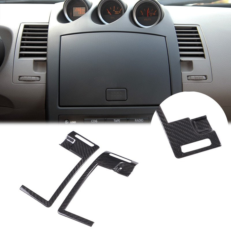 Real Carbon Fiber Center Console Air Vent Trim For Nissan 350Z Z33 2003-2006 19