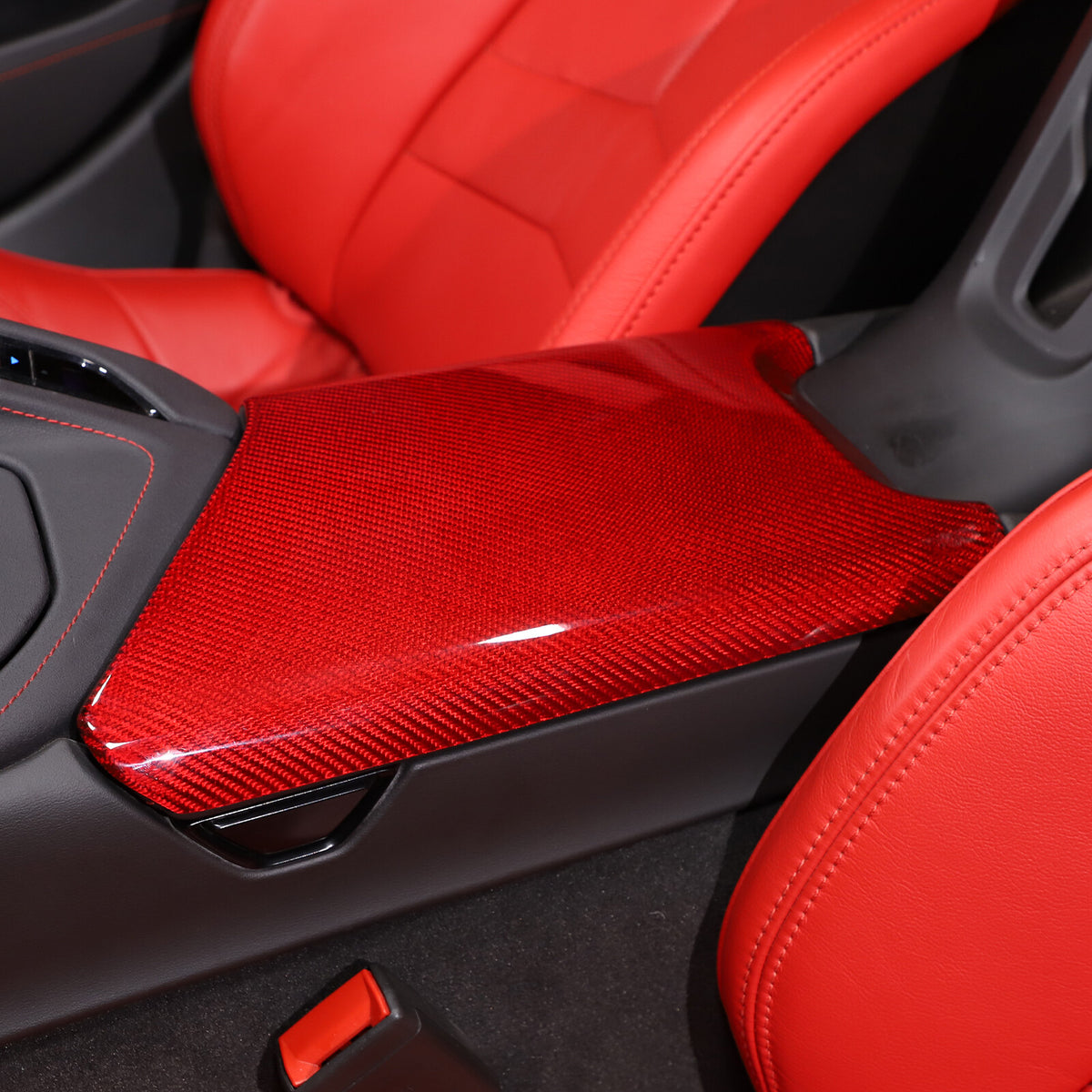 Red Real Carbon Fiber Full Interior Set Decor Trim Kit for Corvette C8 20-25 - Styles 36-40 40