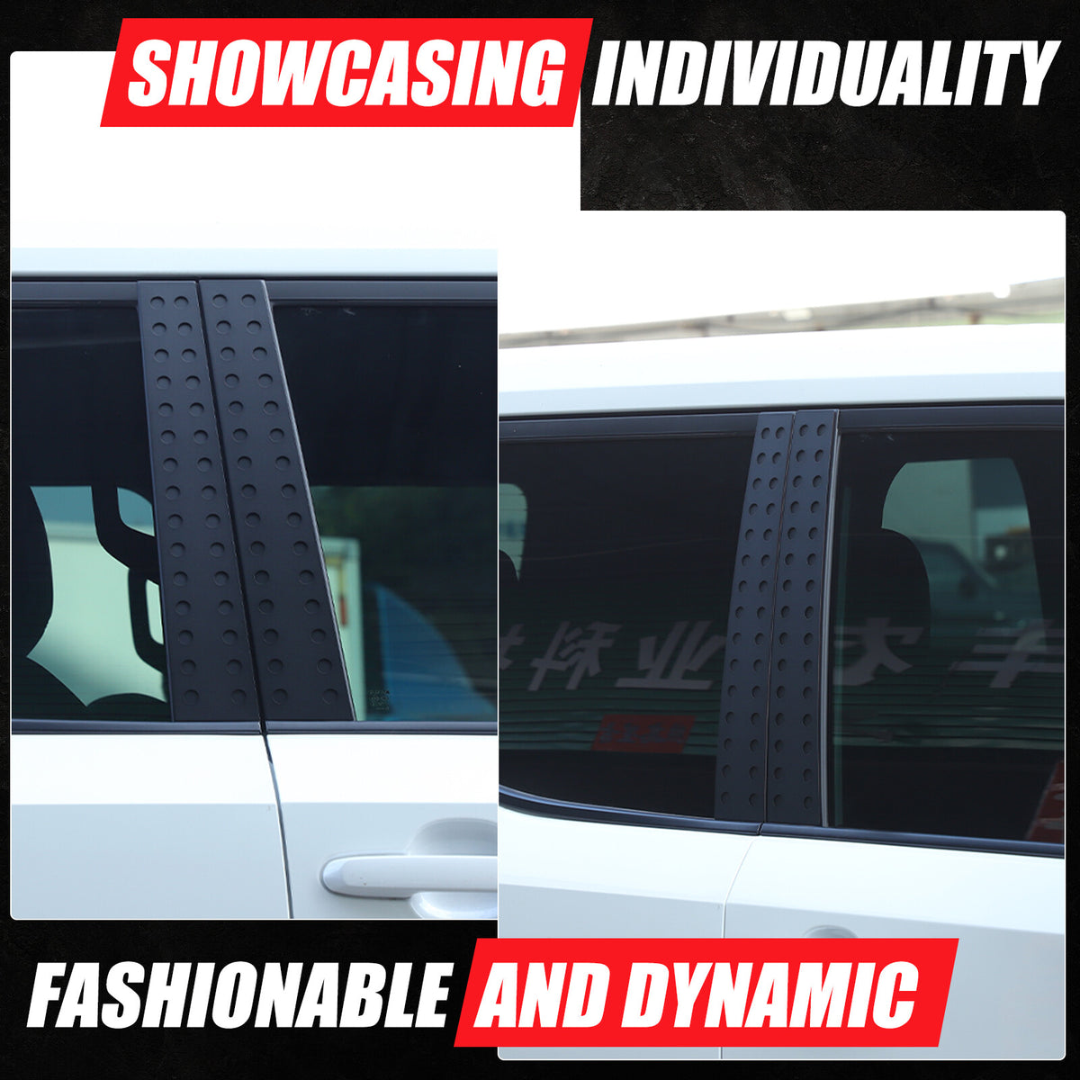 Black Alloy Window Center Pillar Trim Panel For Toyota Land Cruiser LC250 24+ 16