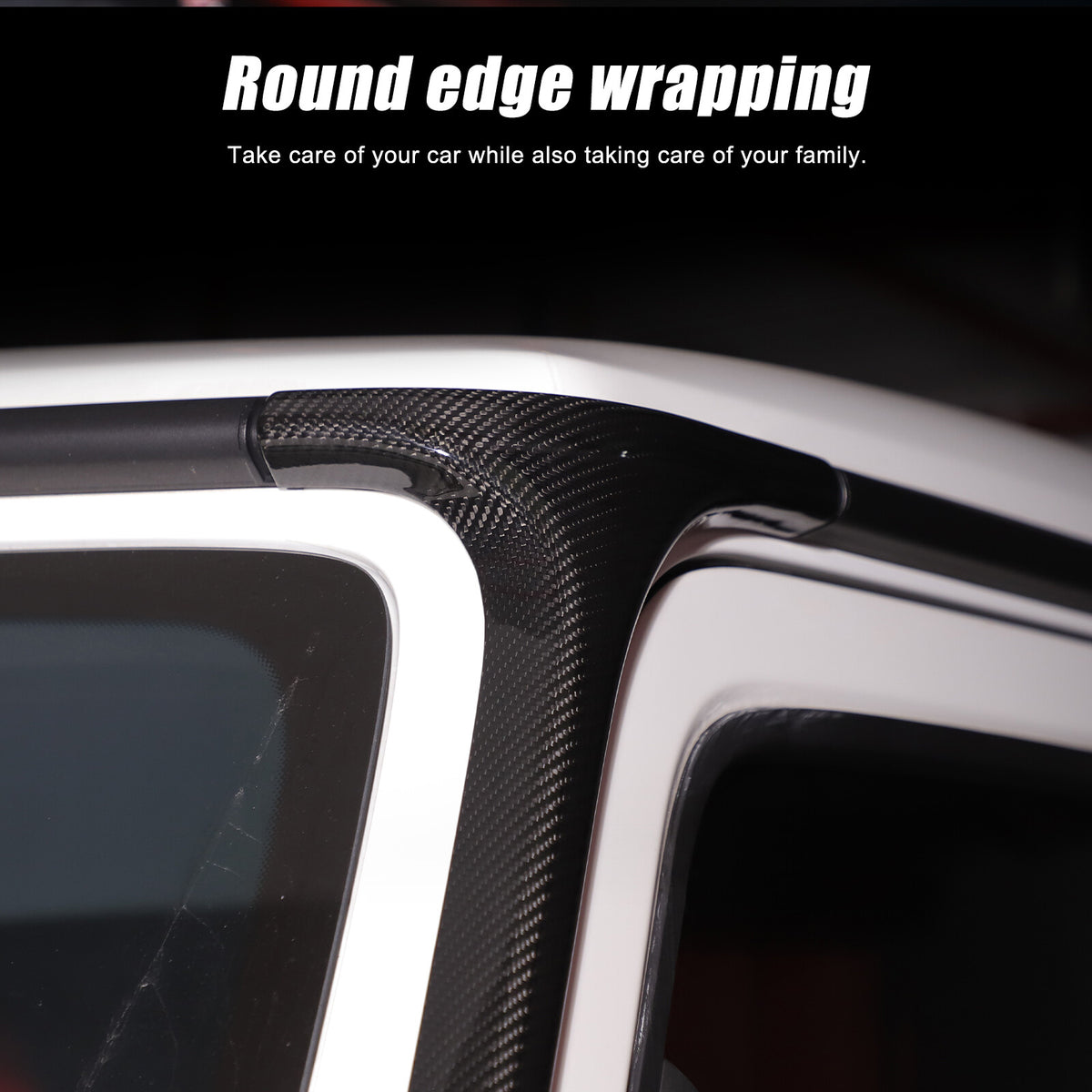 Real Carbon Fiber Window Triangle A-Pillar Cover For Benz W463 G550 G63 19-23 20