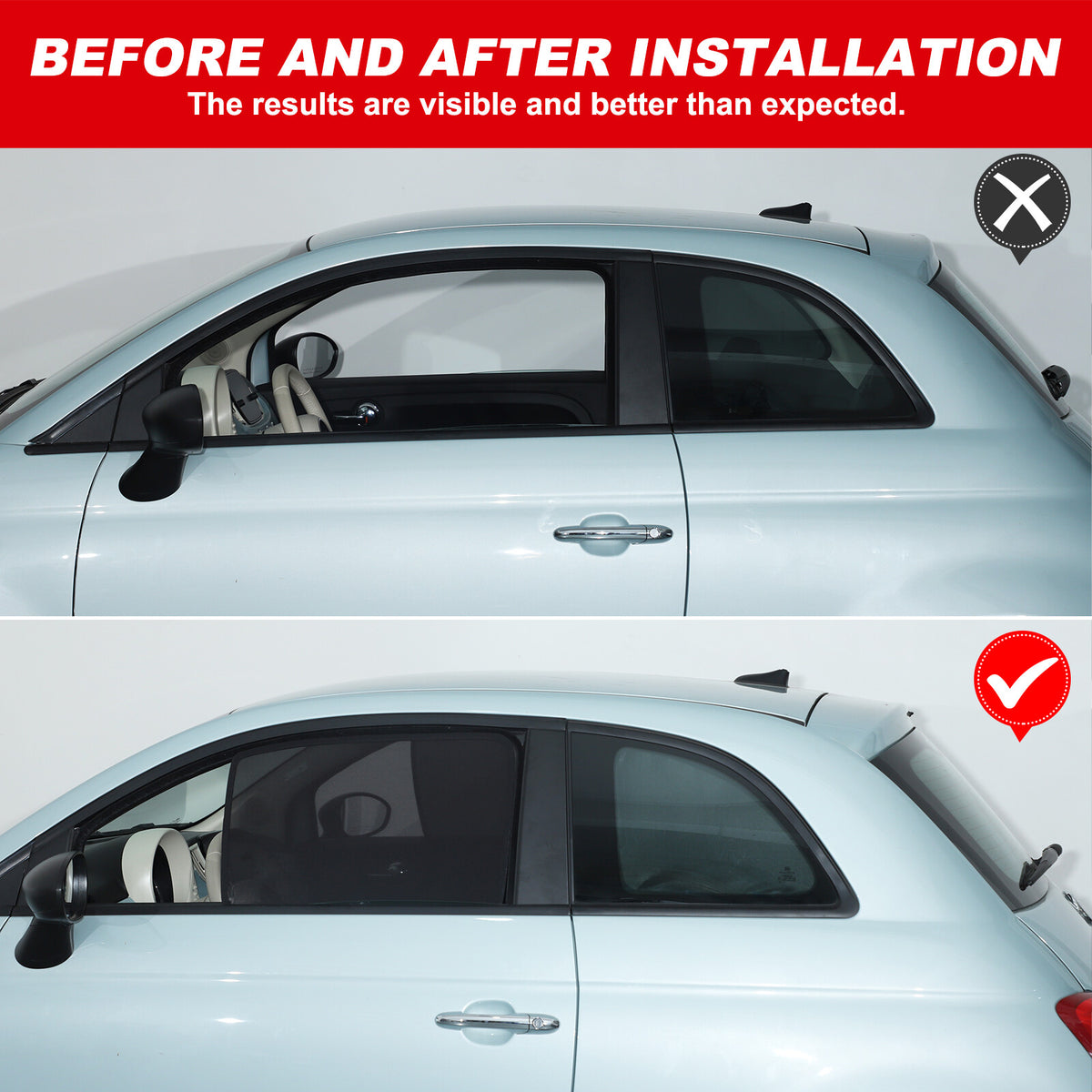 Full Window Screen Full Window Screen Trim Cover For Fiat 500/Abarth 595 695 16+ 3