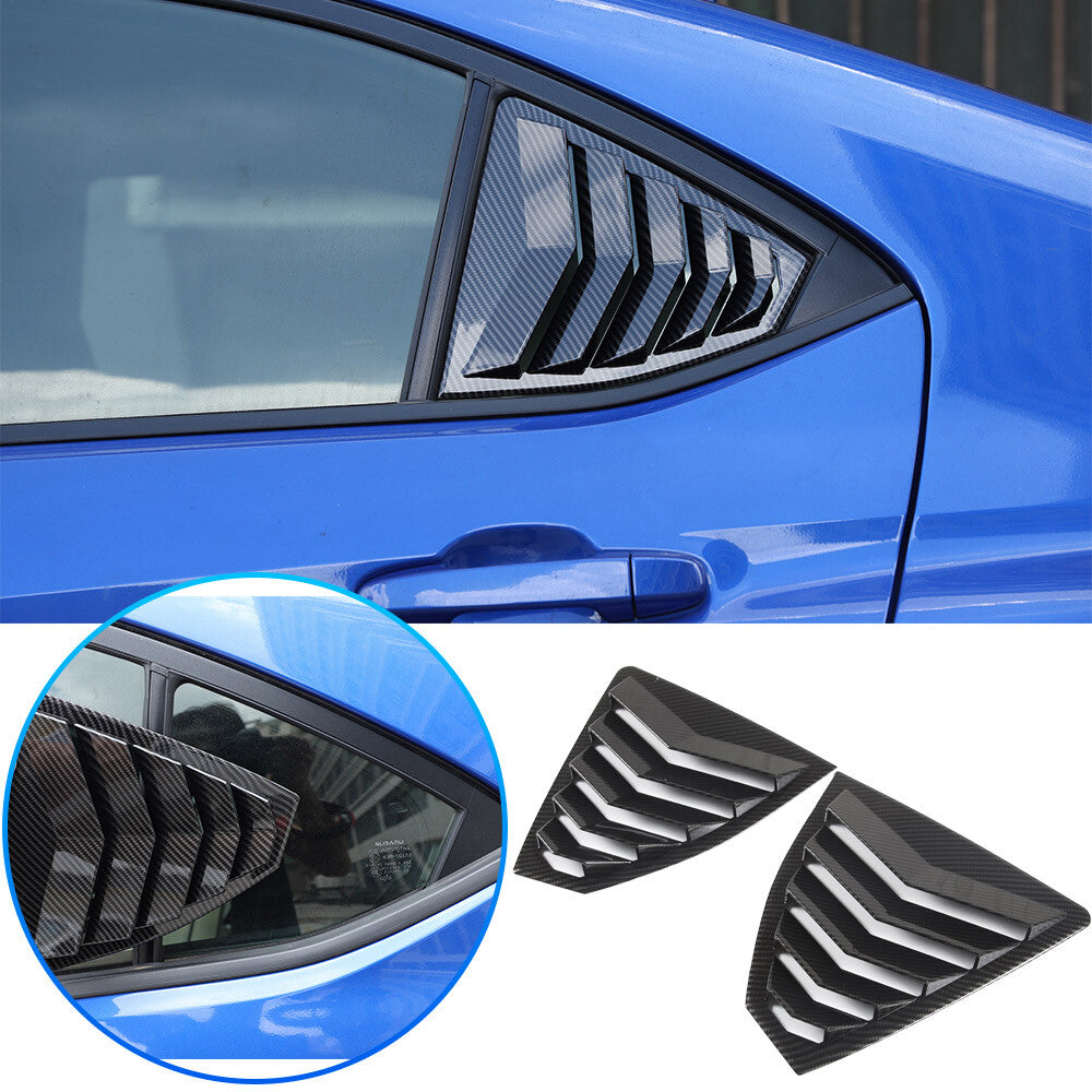 ABS Carbon Fiber Rear Window Louvers Shutter Blinds Trim For Subaru WRX VB 22-24 2