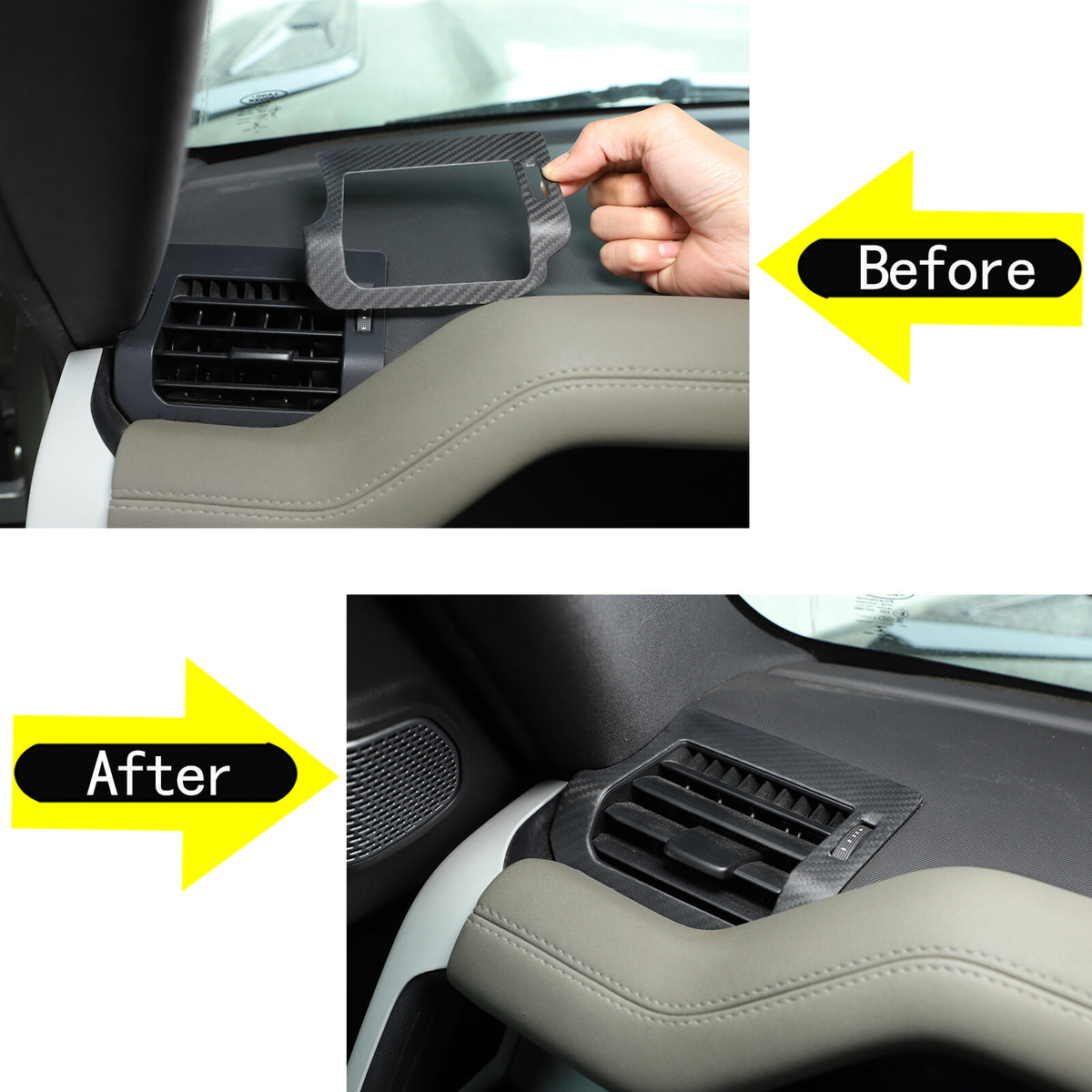 Matte Carbon Fiber Side Air Vent Outlet Panel Cover For LR Defender 2020-2024 17