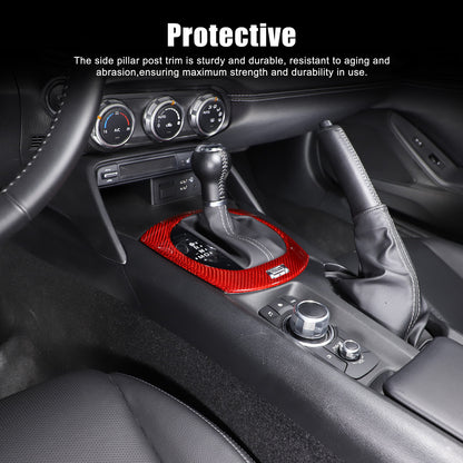 Red Real Carbon Fiber Center Gear Panel Cover Trim For mazda MX5 MX-5 Miata 16+ 17