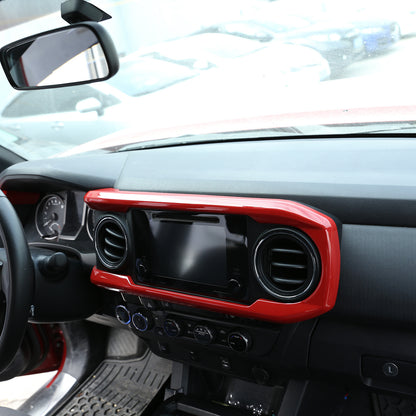Sports Red ABS Dashboard Panel Cover Trim 2pcs For Toyota Tacoma 2016-2023 2