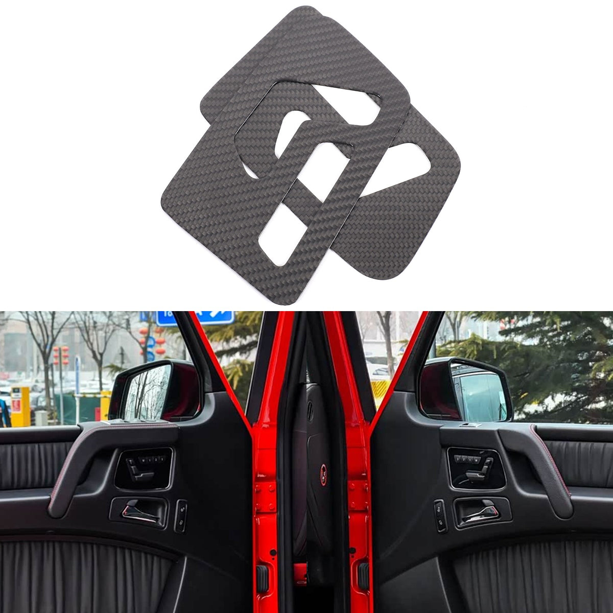 Real Carbon Fiber Seat Adjustment Switch Frame For Benz G-Class W463 2013-2018 11