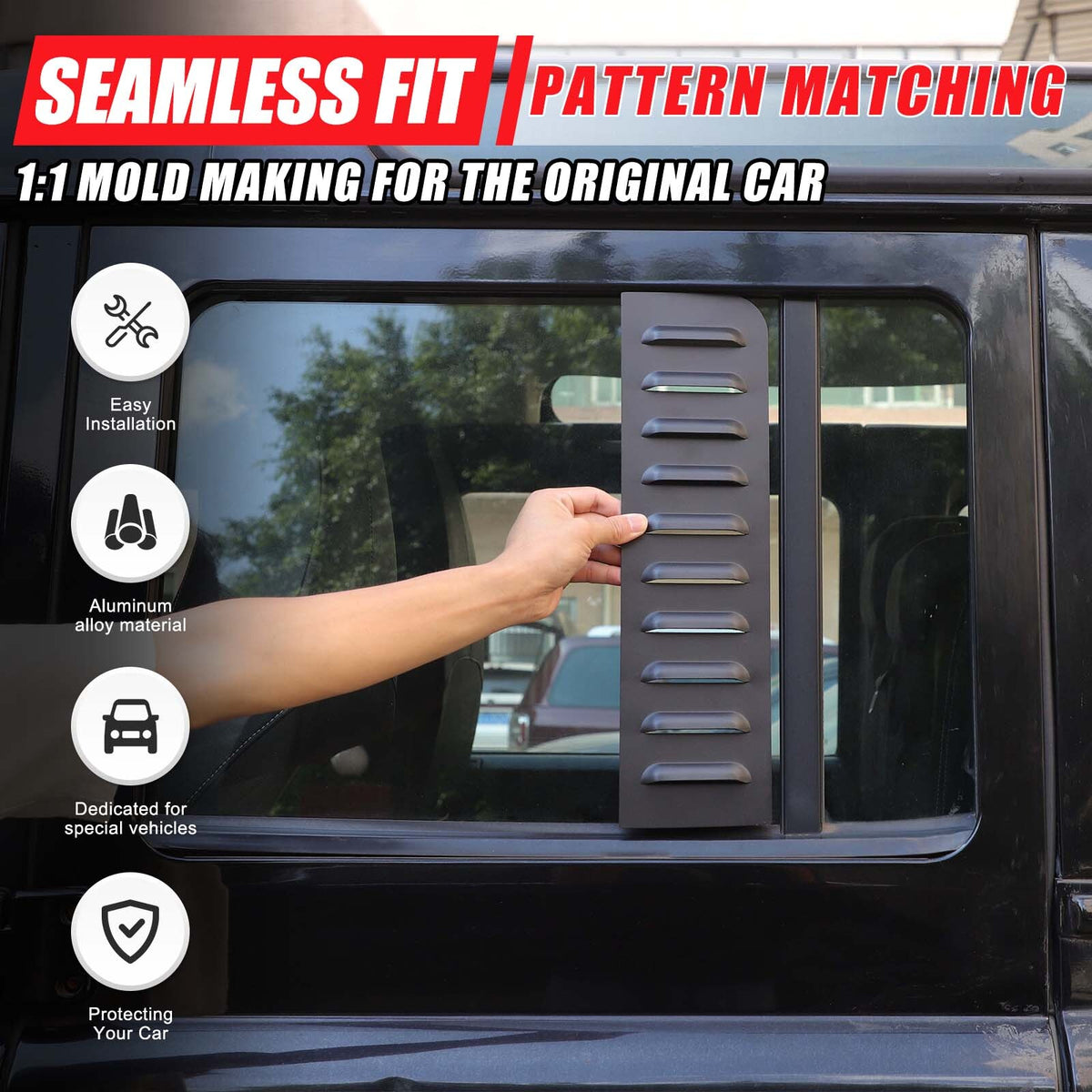 Alloy Rear Door Window Pillar Post Cover Trim For Land Rover Defender L316 04-18 4