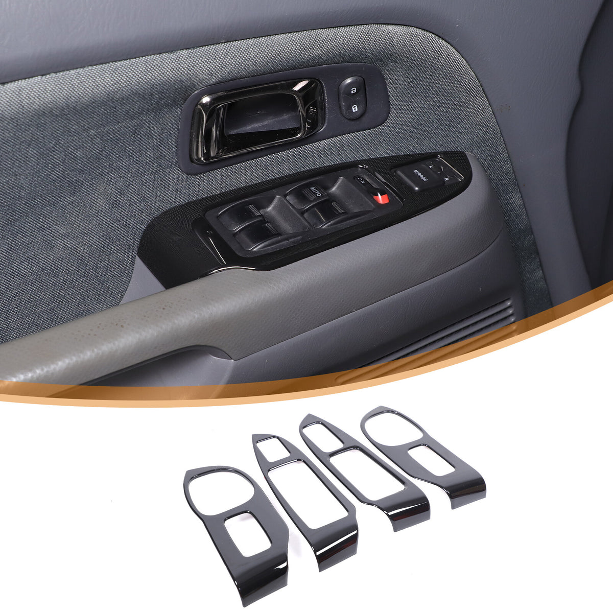 Glossy Black Window Lift Switch Button Trim Frame For Honda Pilot 2003-2008 11