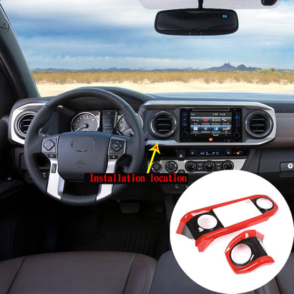 ABS Black & Red Dashboard Air Vent Outlet Cover Trim For Toyota Tacoma 16-23 US 3