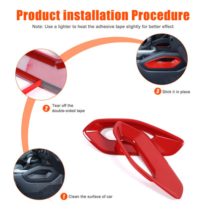 Sport Red ABS Center Console Side Armrest Trim Cover For Nissan Frontier 22+ US 3