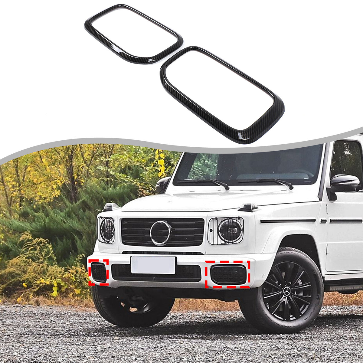 Carbon Fiber ABS Front Bumper Side Air Intake Trim For Benz G-Class W465 25+ US 1