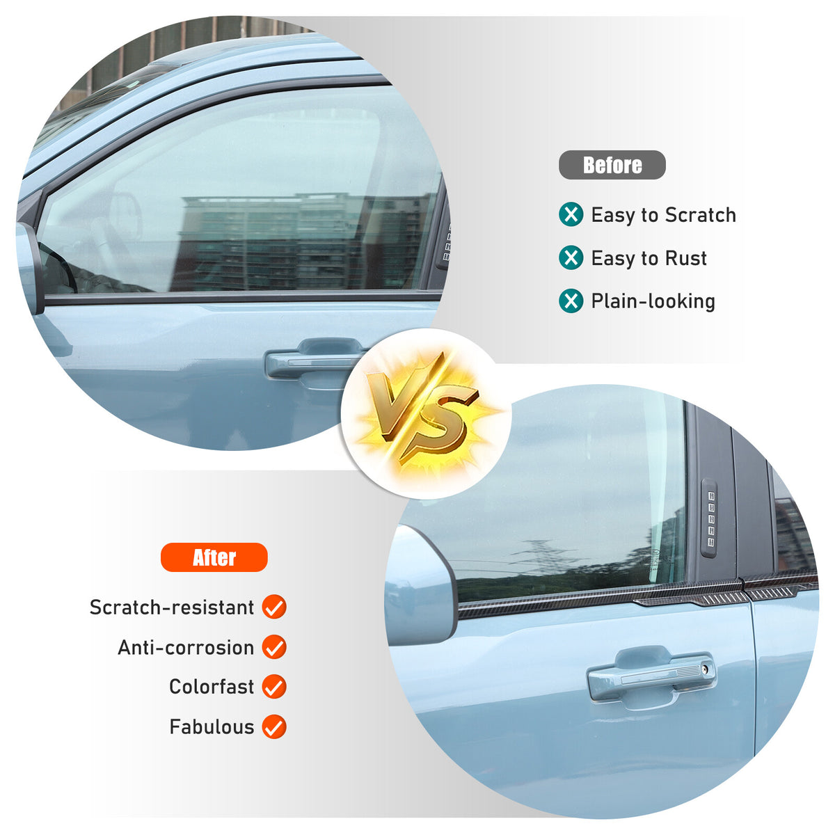 ABS Carbon Fiber Exterior Window Bottom Sill Trim For Ford Maverick 22-24 US 12