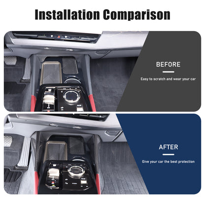 Real Carbon Fiber Console Gear Shift Box Side Trim For BMW 5 Series G60 i5 2024+ 9