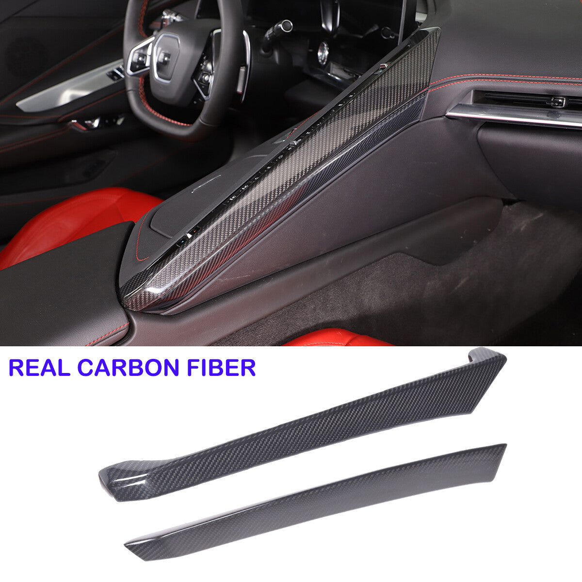 Carbon Fiber Interior Center Console Panel Cover For C8 Corvette Z06 Z51 20-25 1