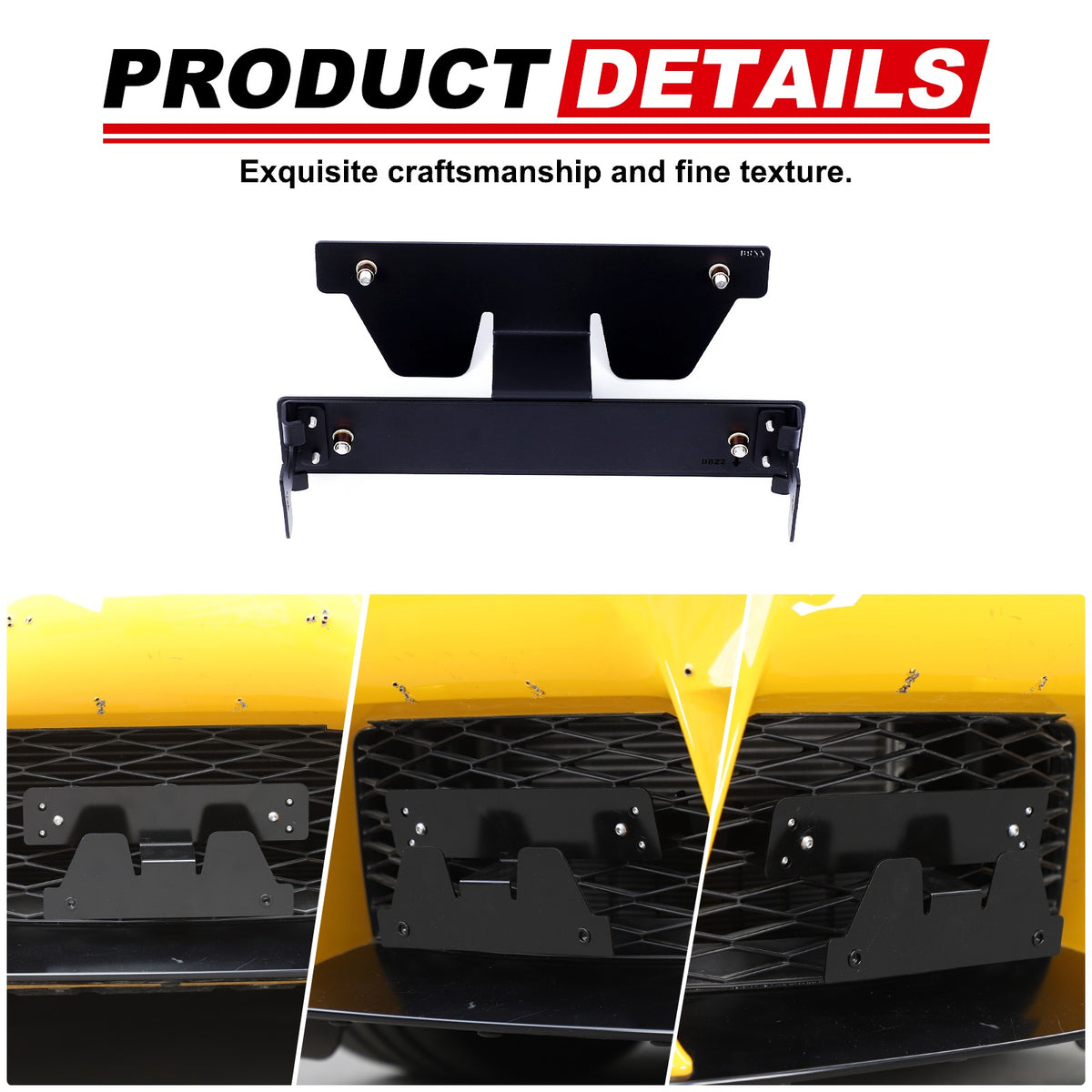 Carbon Steel Front Grille License Plate Bracket For Toyota Supra A90 2019+ US 21