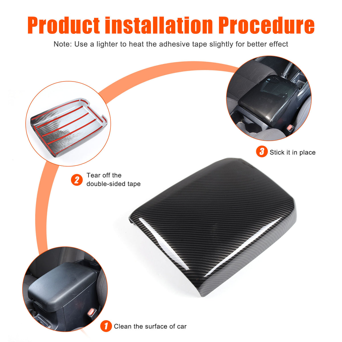 ABS Carbon Fiber Center Console Armrest Box Cover For Toyota Tacoma 2016-23 22