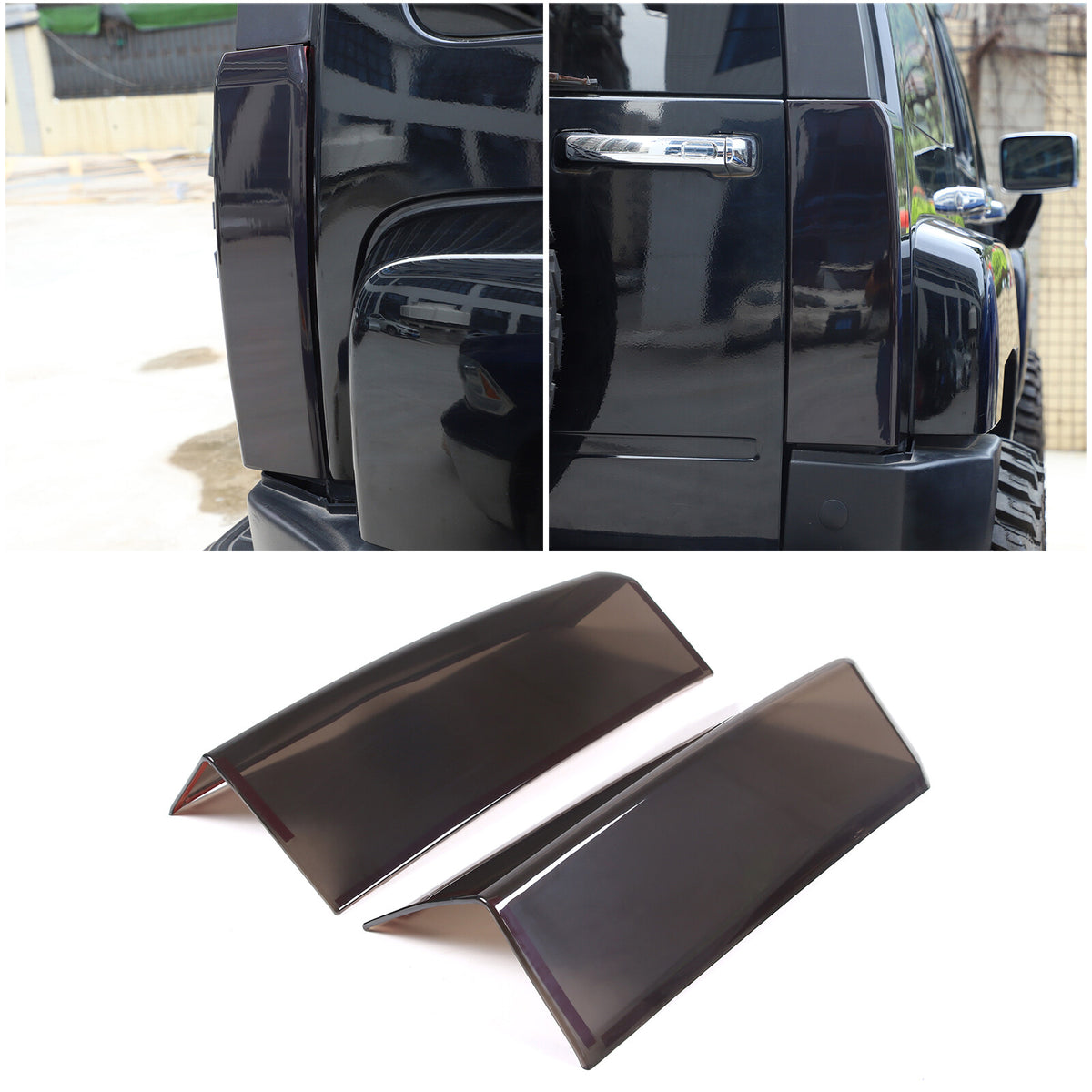 Smoked Black Rear Tail Light Guard Decor Cover Trim Bezels For Hummer H3 2005-09 3