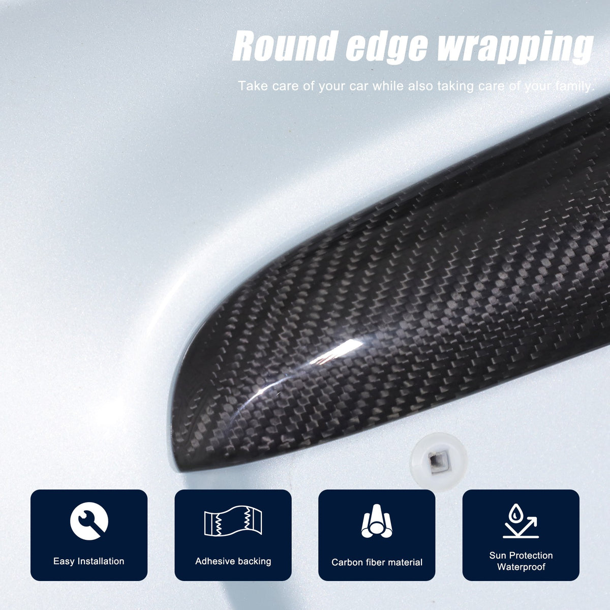 Real Carbon Fiber Tailgate Trim For Fiat 500 312 2010+ 20