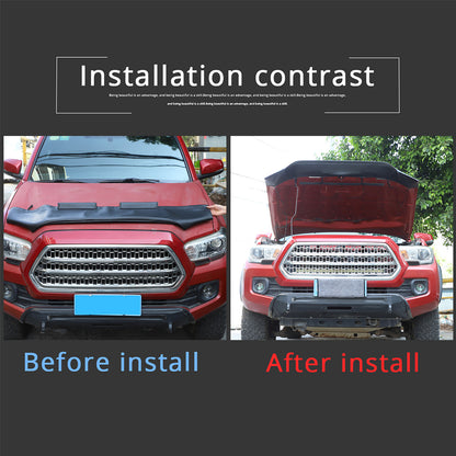 Front PU Leather Hood Cover Protector Bra Trim Cover For Toyota Tacoma 2016-23 4