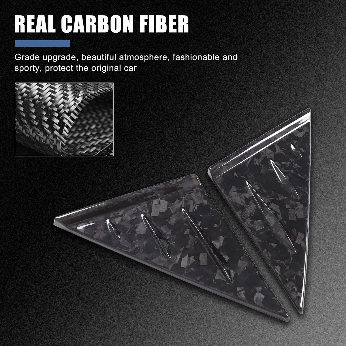 Forged Real Carbon Fiber A-Pillar Triangle Trim Cover For Corvette C8 2020+ 12