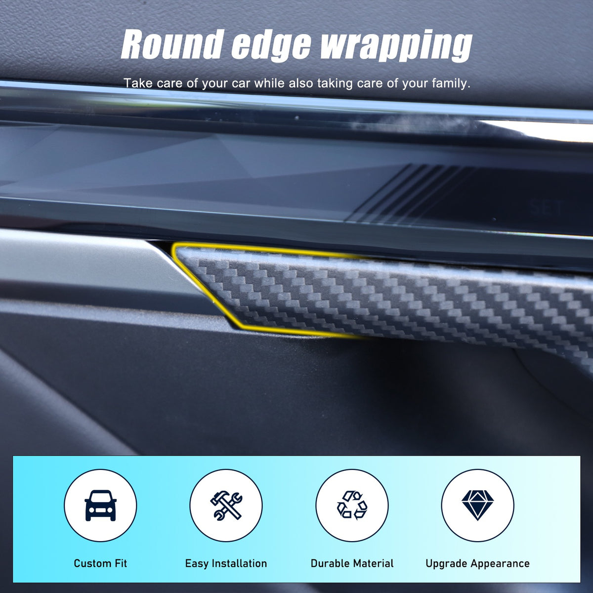 Matte Real Carbon Fiber Inner Door Handle Cover Trim For BMW 5 Series G60 2024+ 16